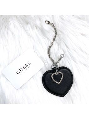 Guess Black Heart Bag Charm